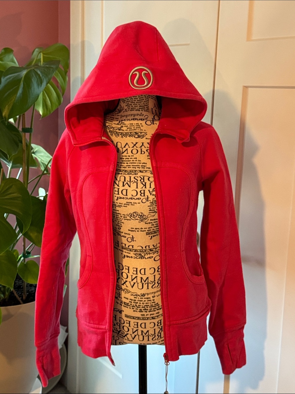 lululemon athletica Red Hooded Jacket with Logo